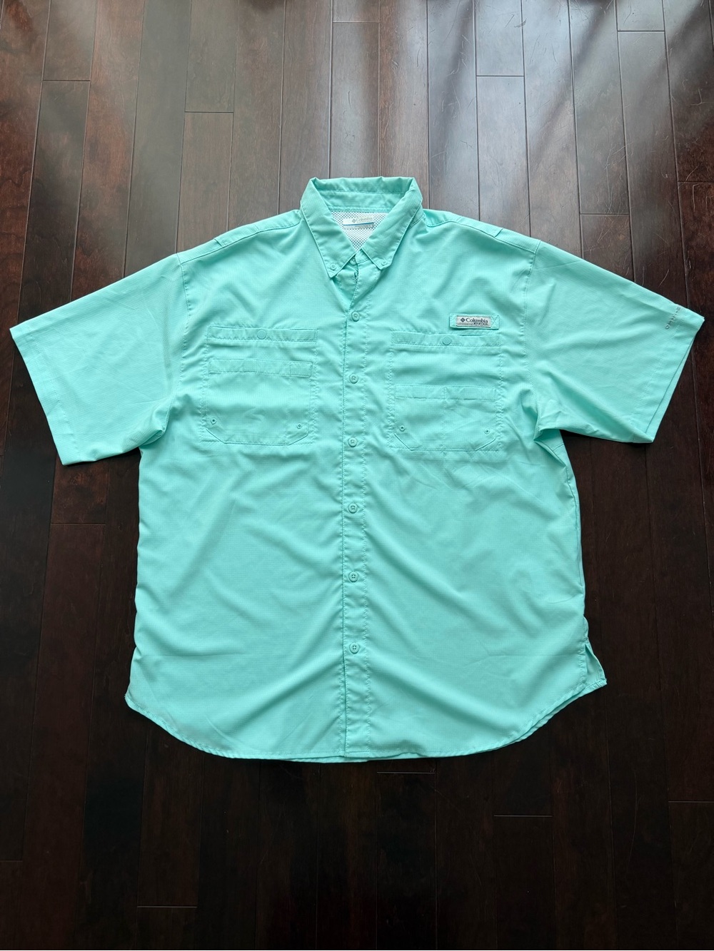 Men's Columbia PFG UPF 40 Shirt Size L Short Sleeve Button-Down Hiking Outdoors